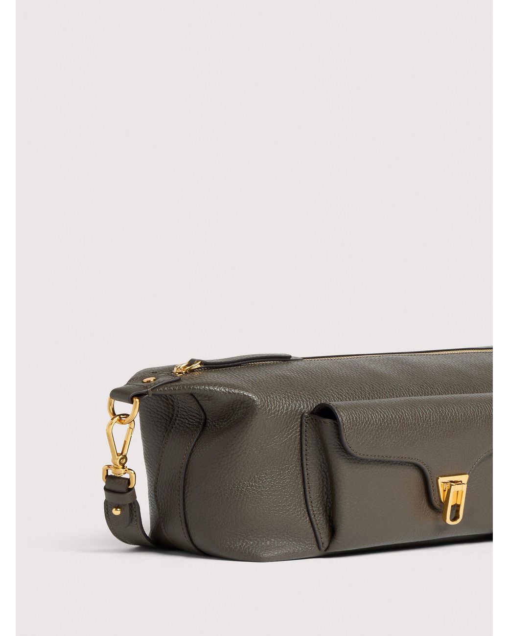 Coccinelle Natural Grained Leather Crossbody Bag Beat Generation Medium
