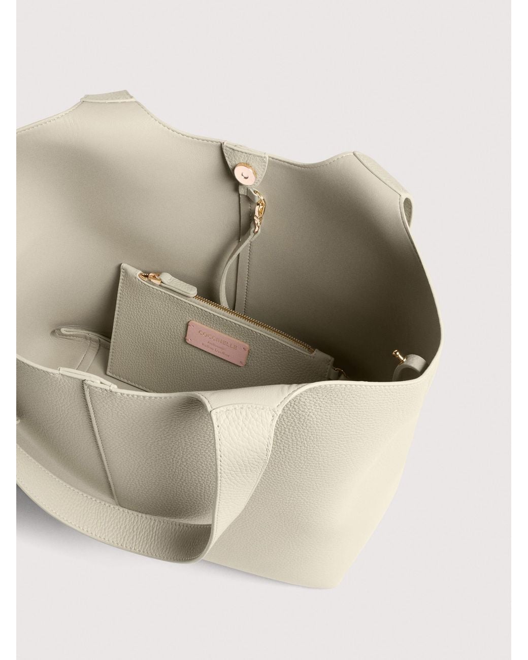 Coccinelle Natural Grained Leather Tote Bag C-Easy Large