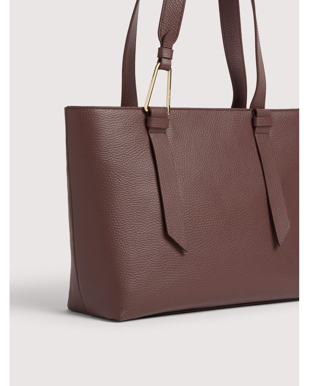 Coccinelle Purple Grained Leather Tote Bag Malory Medium