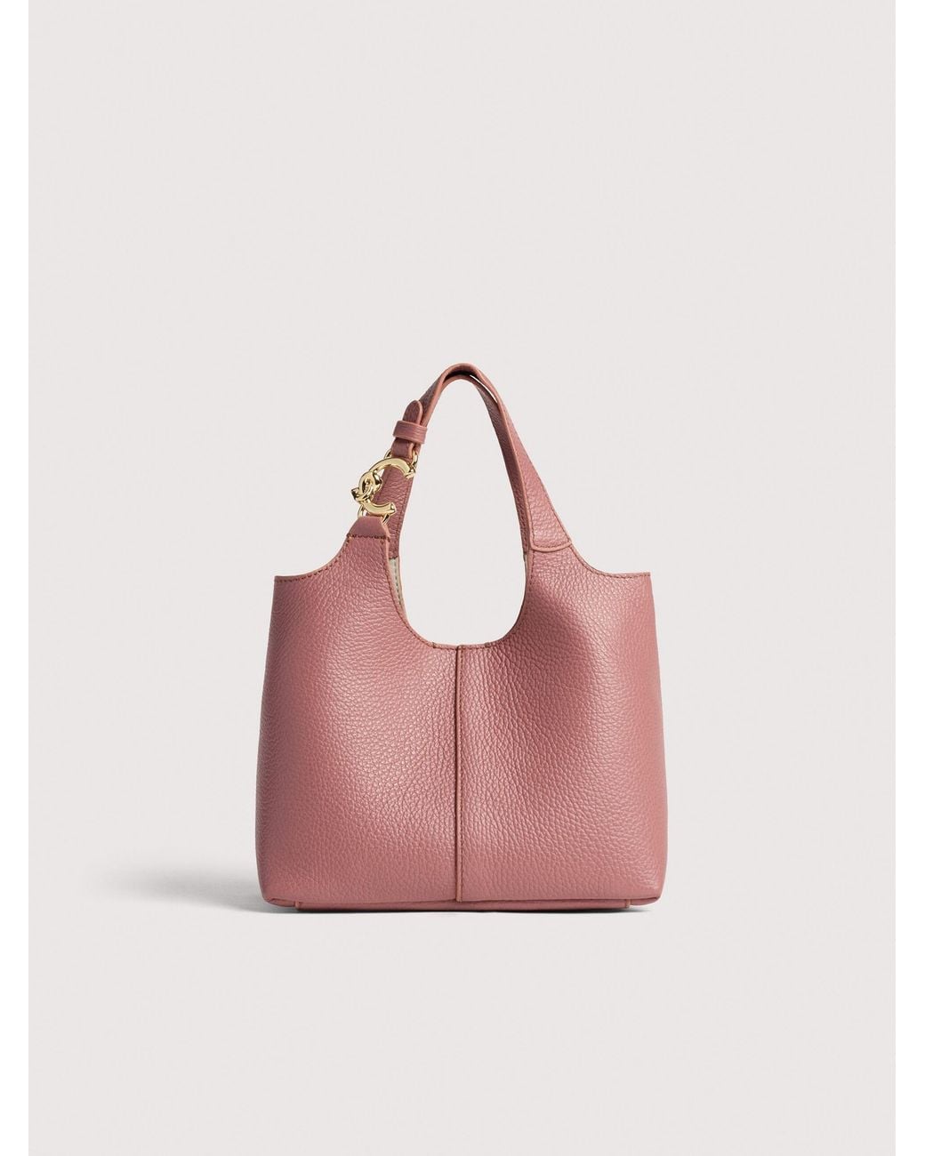 Coccinelle Pink Grained Leather Handbag C-Easy Small