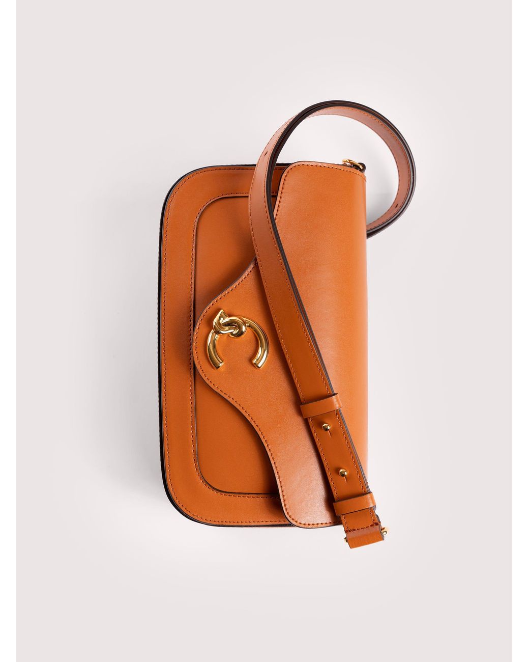 Coccinelle Orange Smooth Calf Leather Shoulder Bag C-Me Medium