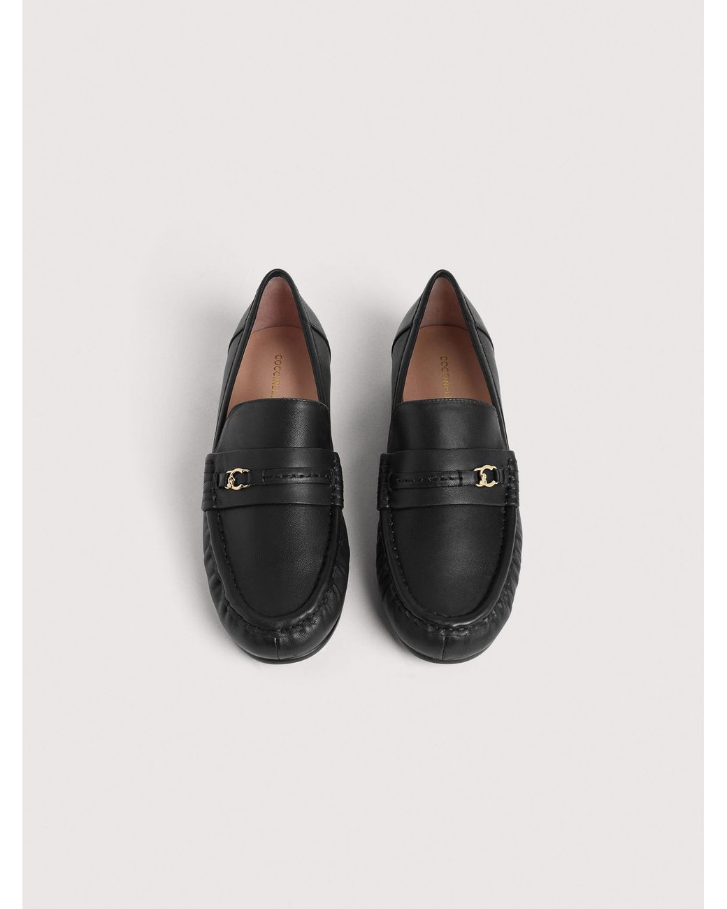 Coccinelle Black Smooth Leather Loafers C-Easy
