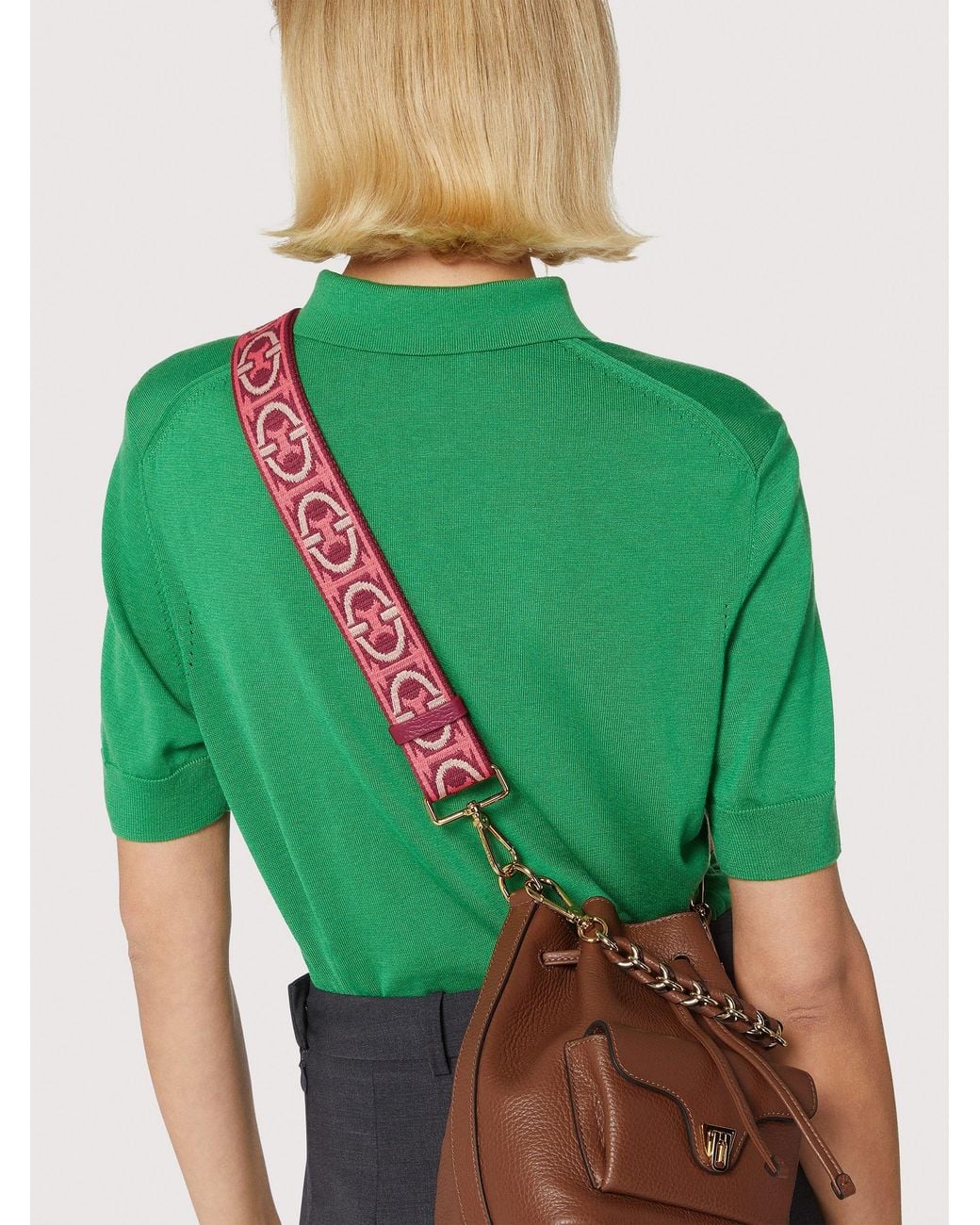 Coccinelle White Jacquard Fabric Shoulder Strap Monogram