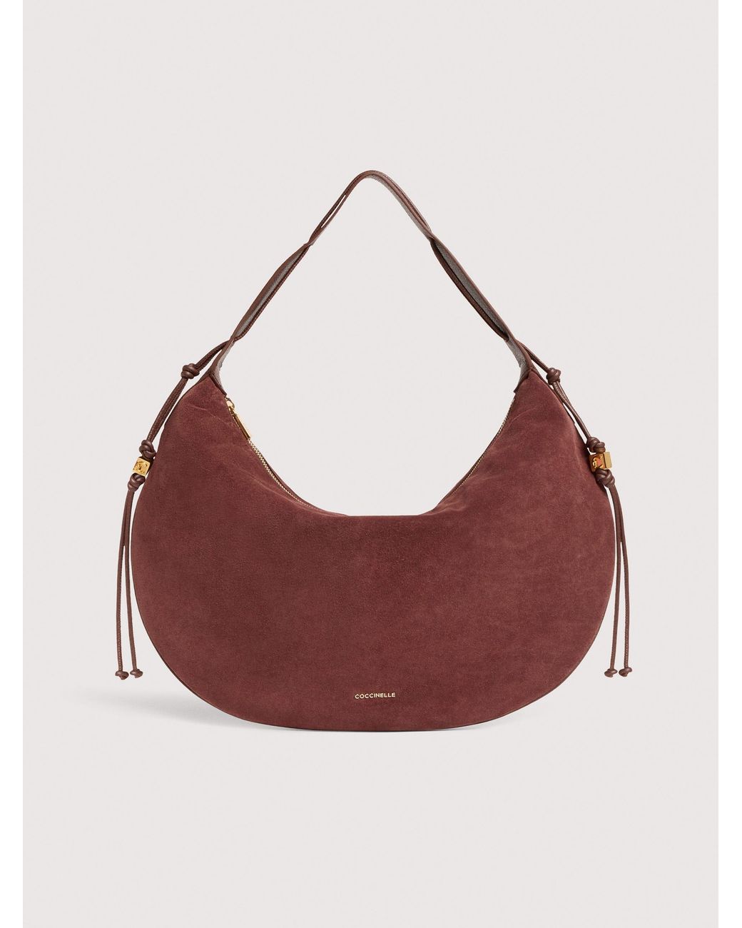 Coccinelle Pink Suede Shoulder Bag Thess Large