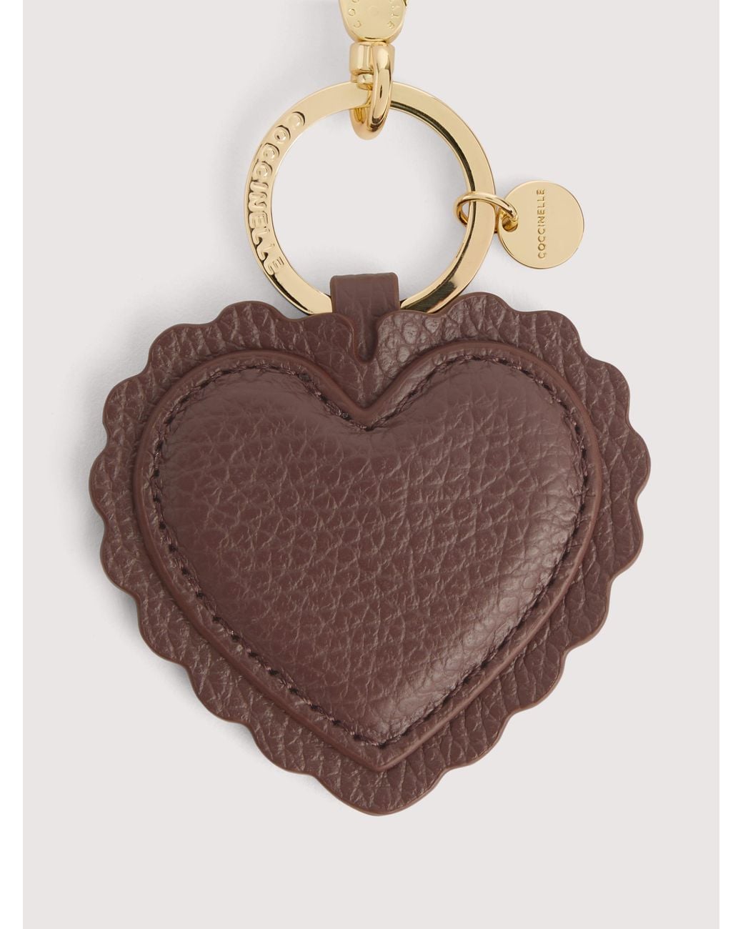 Coccinelle Multicolor Grained Leather Key Ring Leather Lace