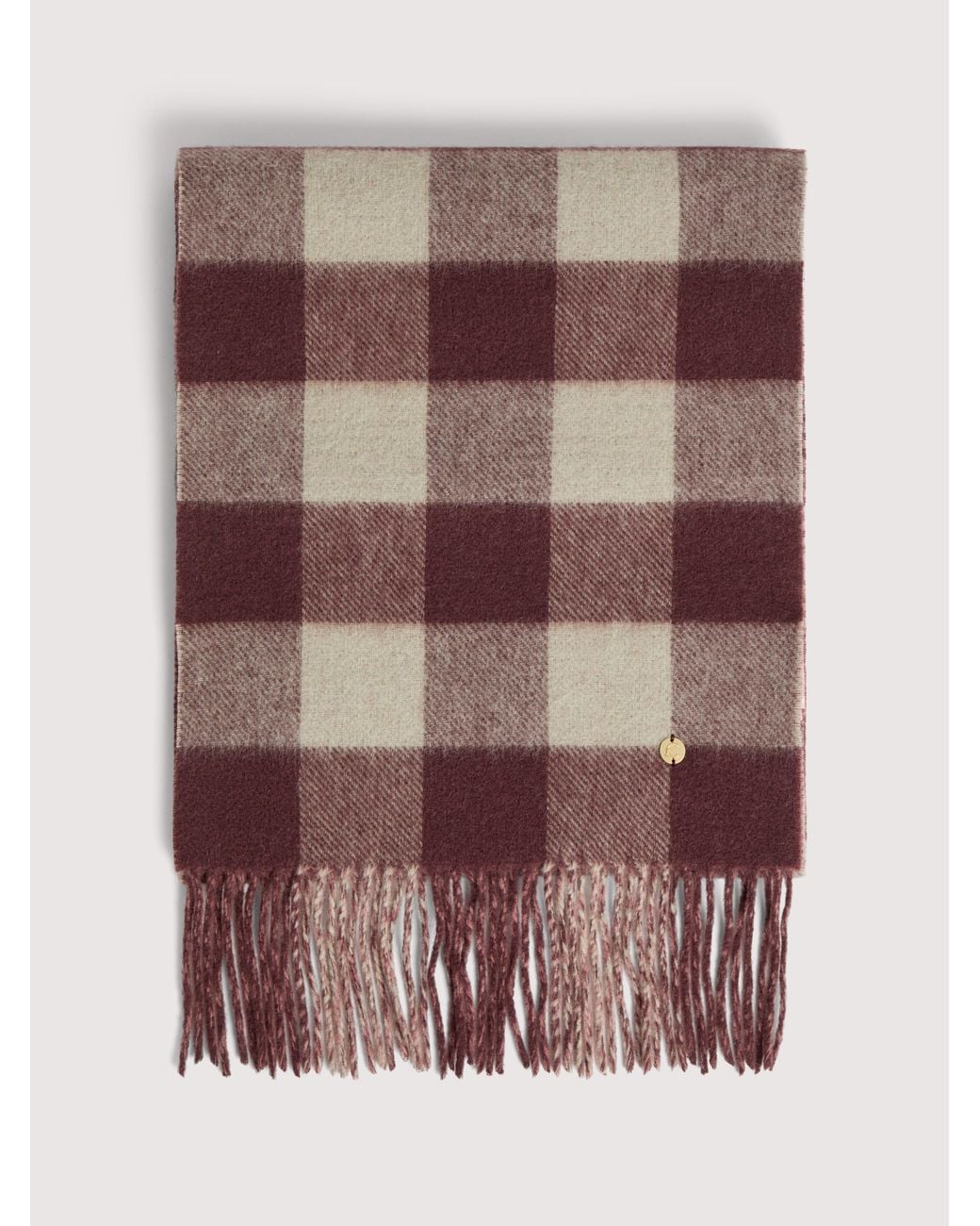 Coccinelle Brown Wool Scarf Vichy