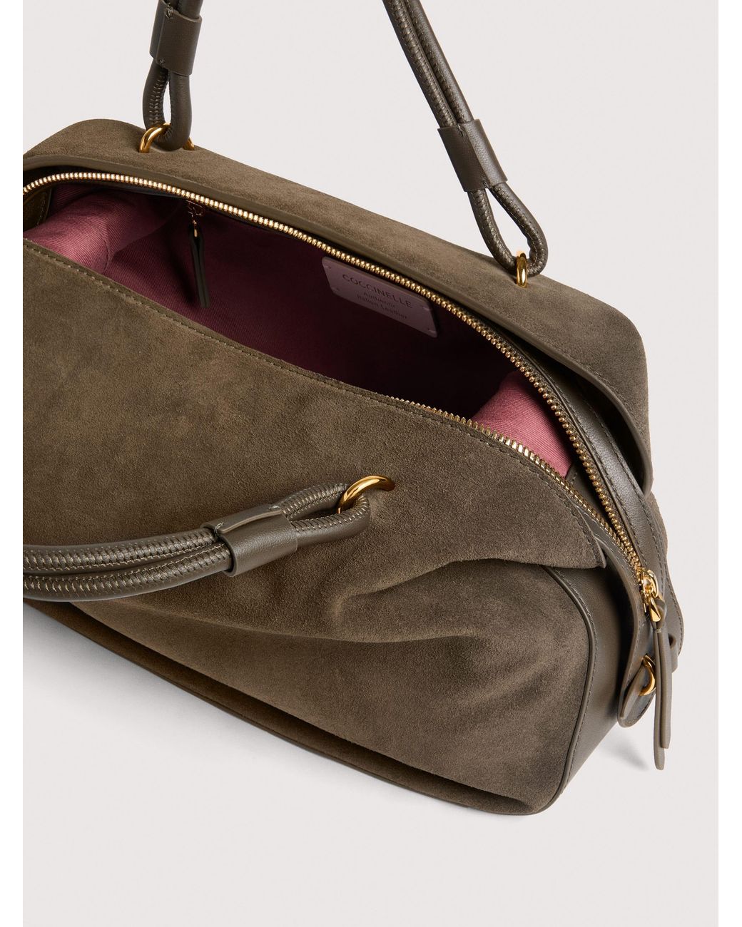 Coccinelle Natural Suede Handbag Lizzie Small
