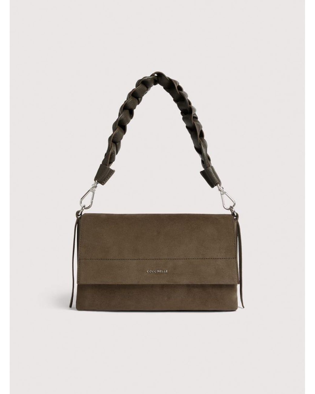 Coccinelle Natural Suede Shoulder Bag Boheme Small