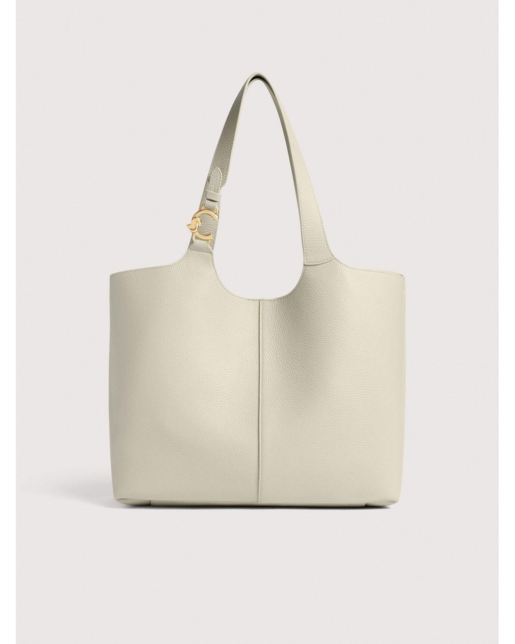 Coccinelle Natural Grained Leather Tote Bag C-Easy Large