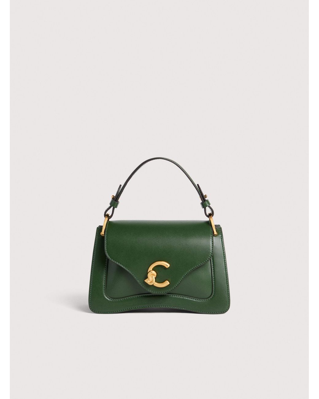 Coccinelle Green Smooth Calf Leather Handbag C-Me Small