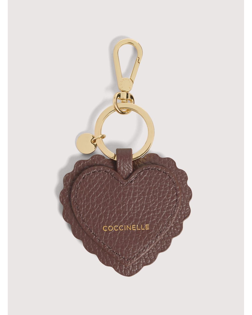 Coccinelle Multicolor Grained Leather Key Ring Leather Lace