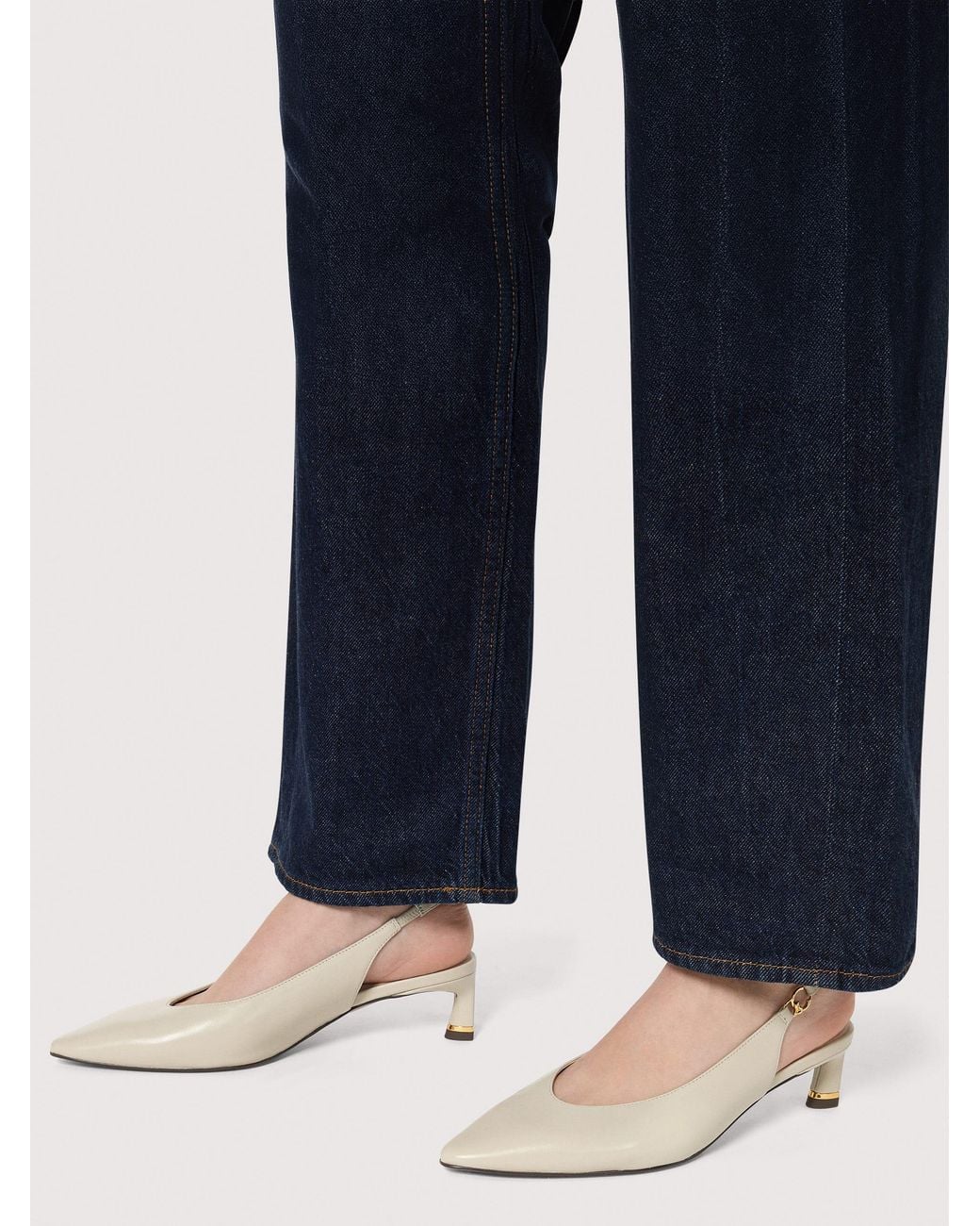 Coccinelle Black Smooth Leather Slingbacks C-Look