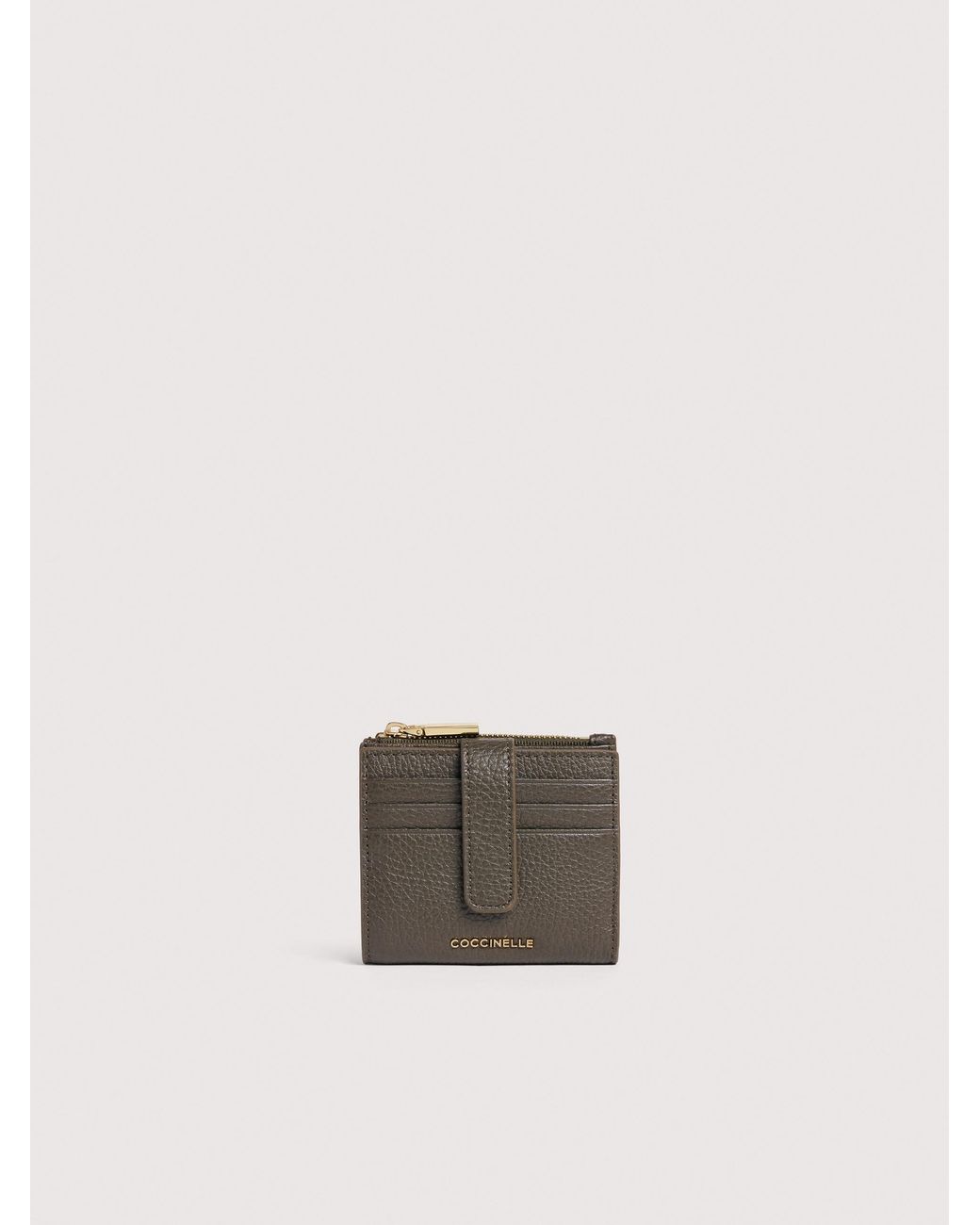 Coccinelle Natural Small Grained Leather Wallet Metallic Medium