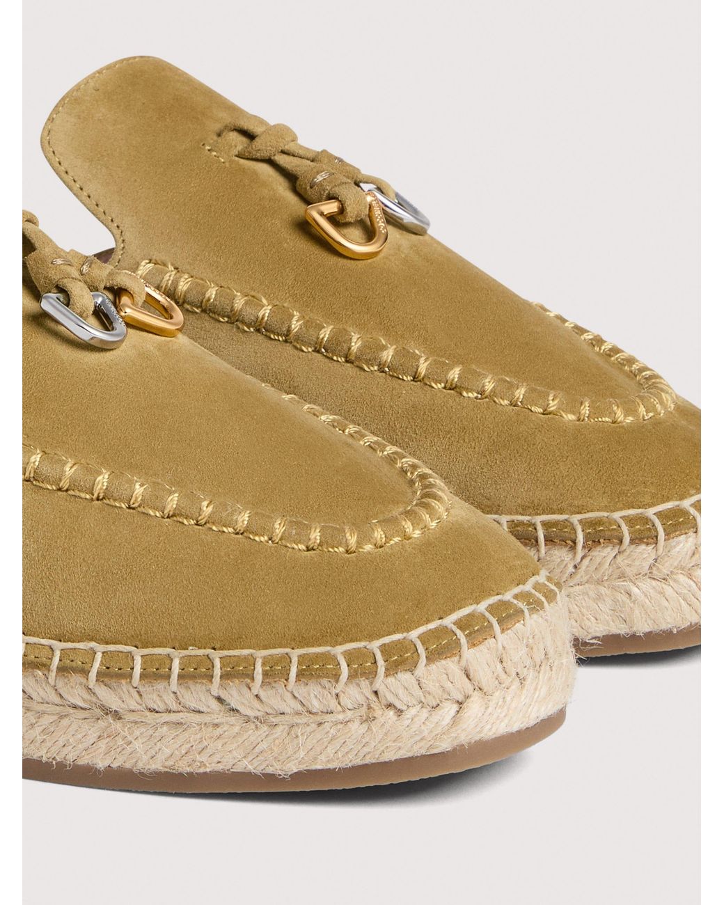 Coccinelle Natural Suede Espadrille Clogs Loop