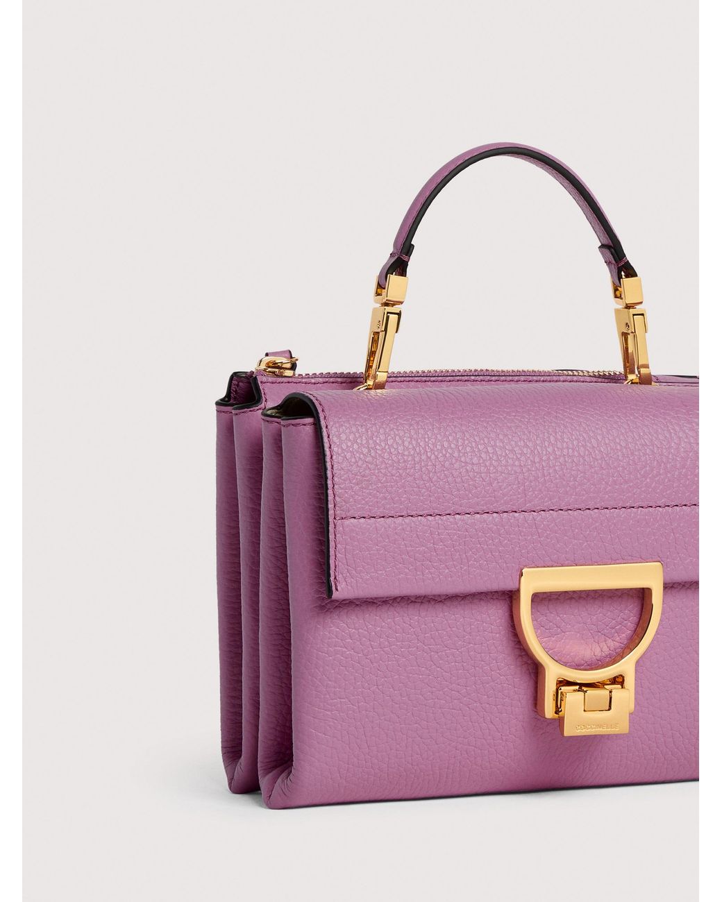 Coccinelle Pink Grained Leather Handbag Arlettis Small