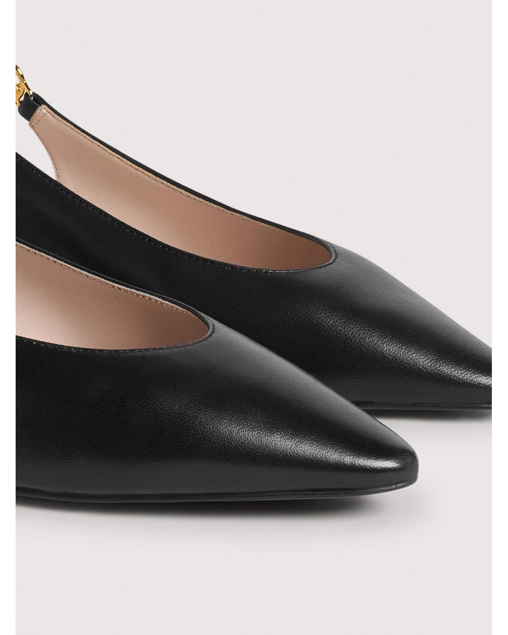Coccinelle Black Smooth Leather Slingbacks C-Look