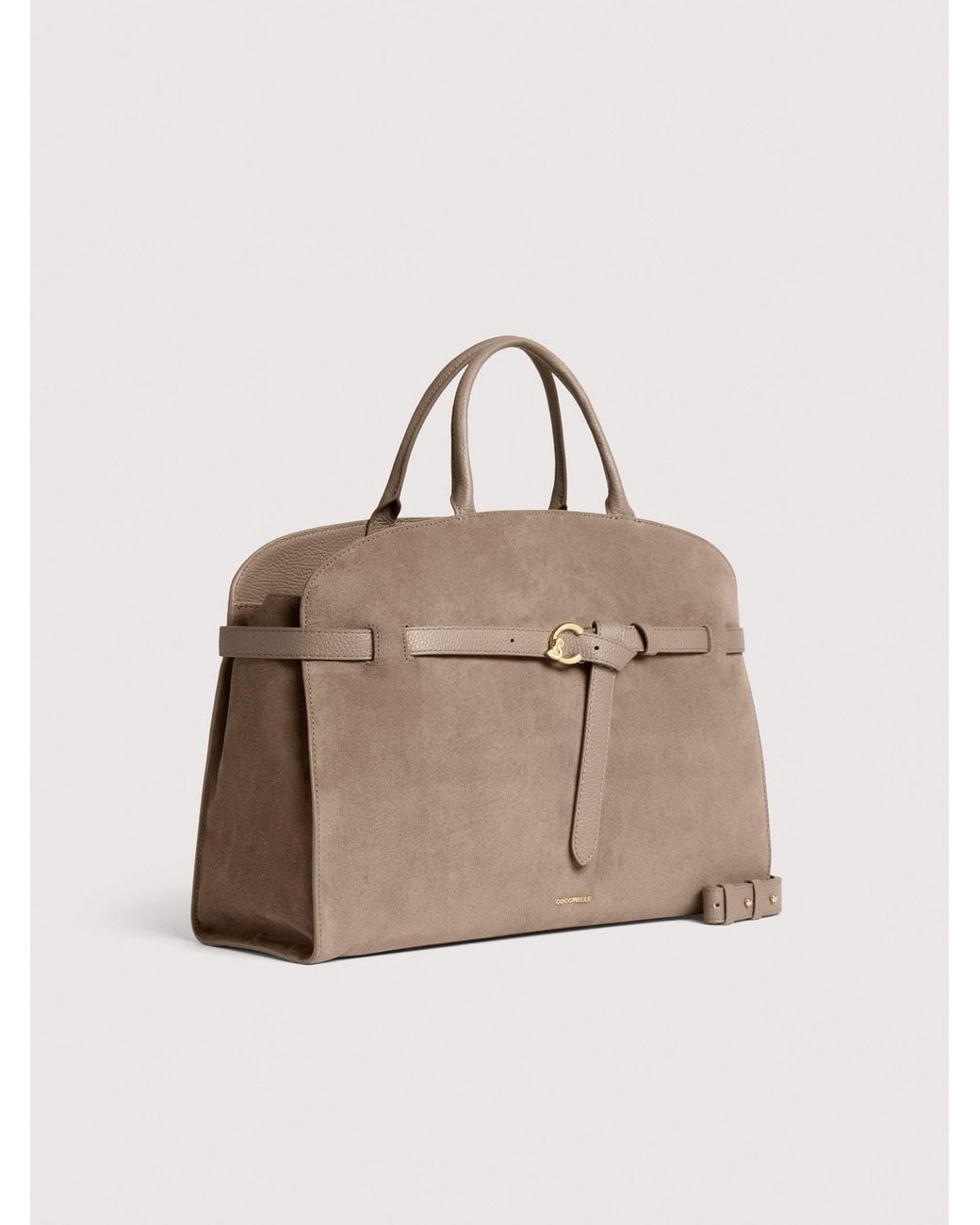 Coccinelle Natural Suede Handbag Sabine Large