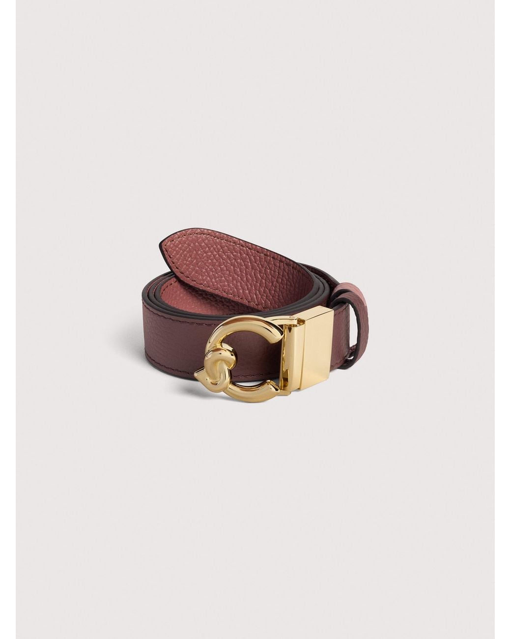 Coccinelle Pink Grained Leather Belt C-Me