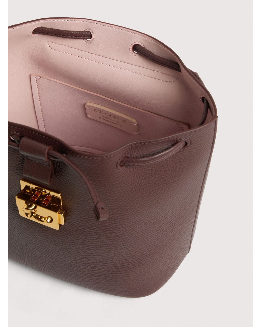 Coccinelle Multicolor Grained Leather Backpack C-Me Lock Small