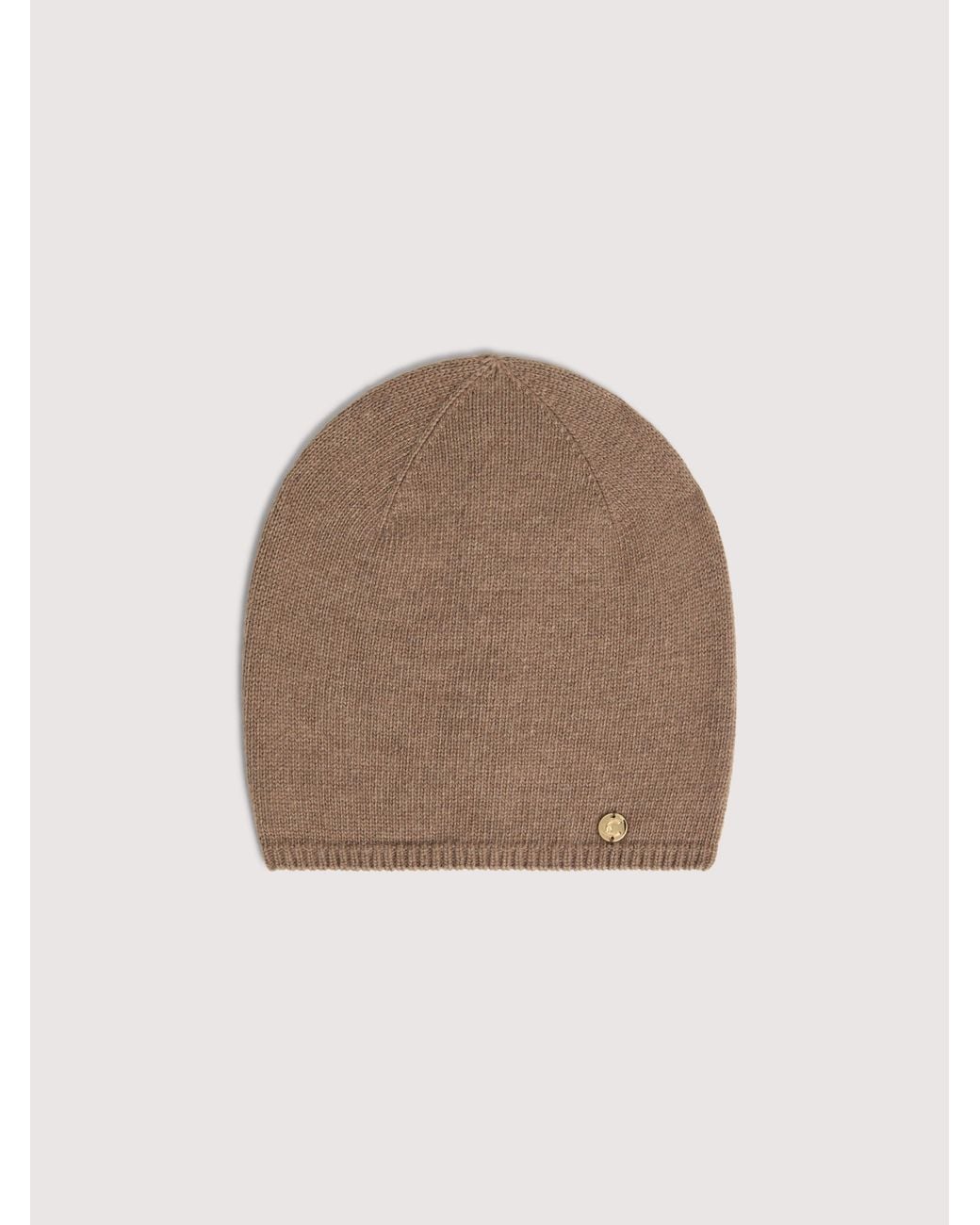 Coccinelle Natural Wool-Blend Beanie Logo On Tone