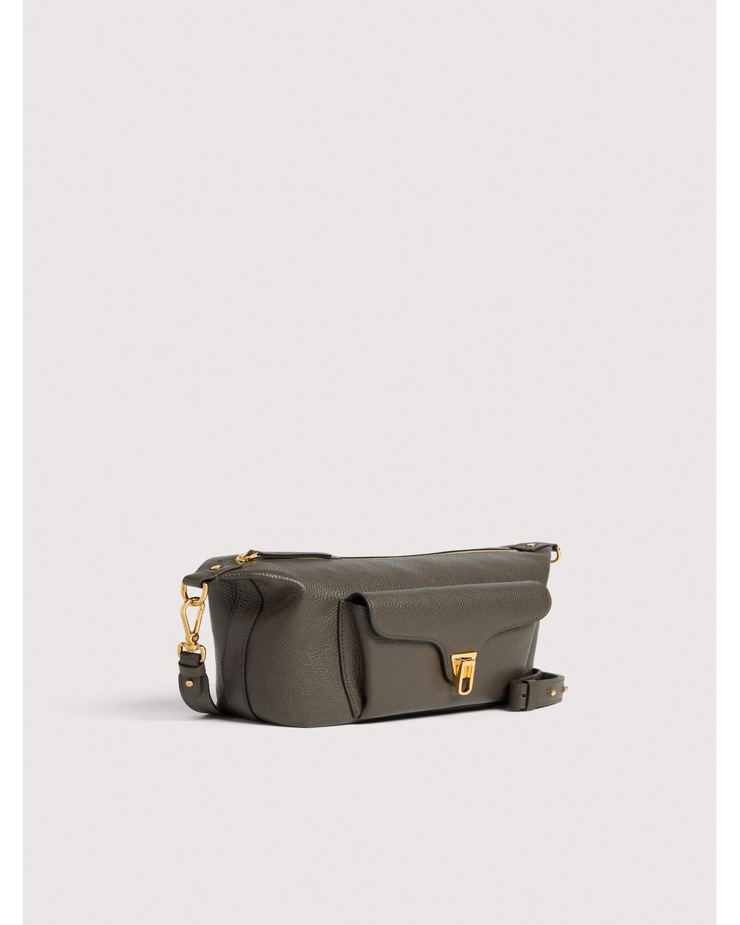 Coccinelle Natural Grained Leather Crossbody Bag Beat Generation Medium