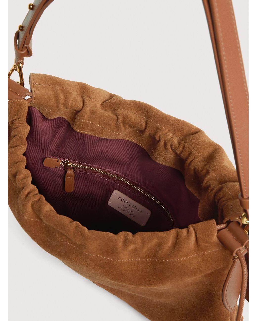 Coccinelle Brown Suede Shoulder Bag Lidia Medium