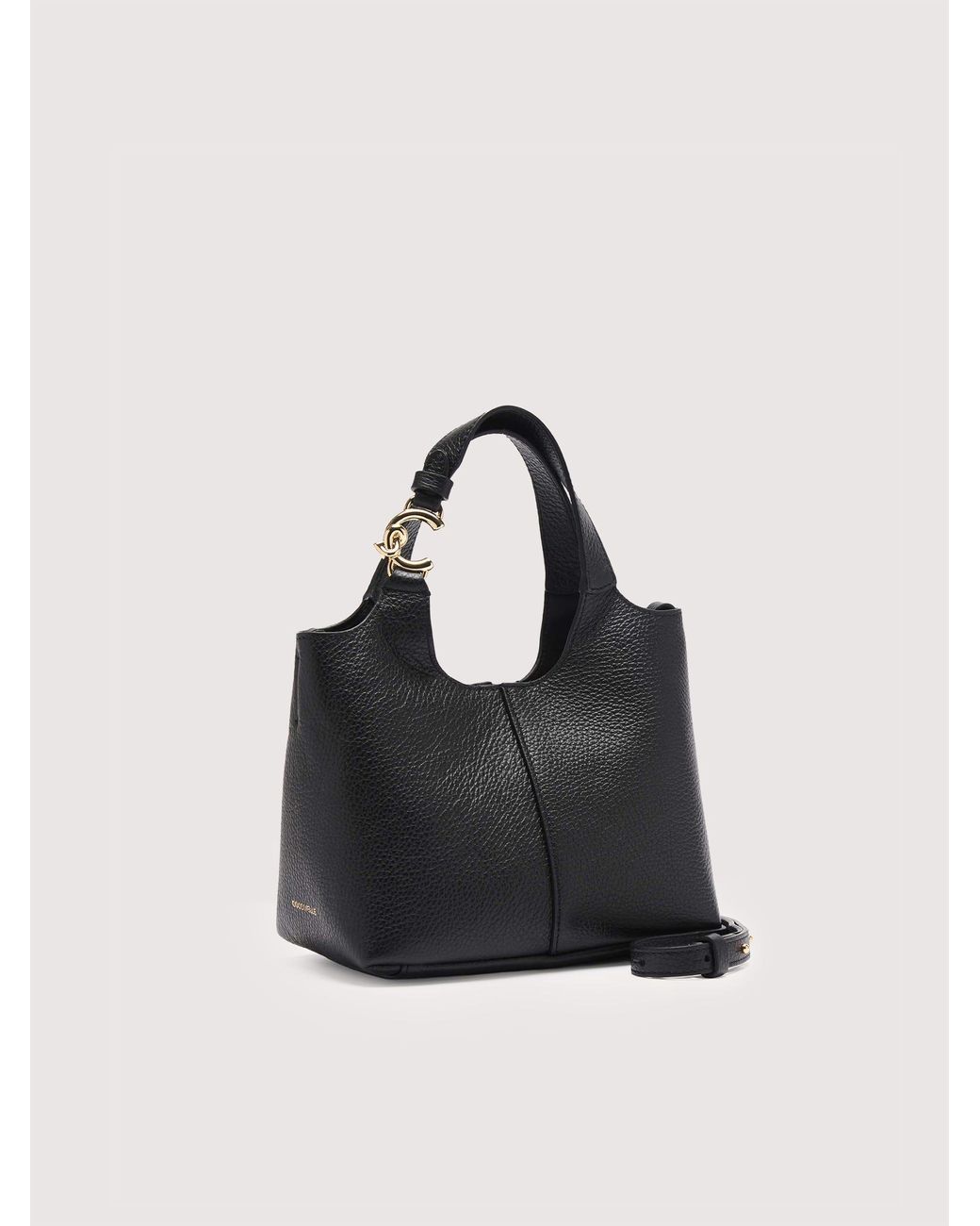 Coccinelle Black Grained Leather Handbag C-Easy Small