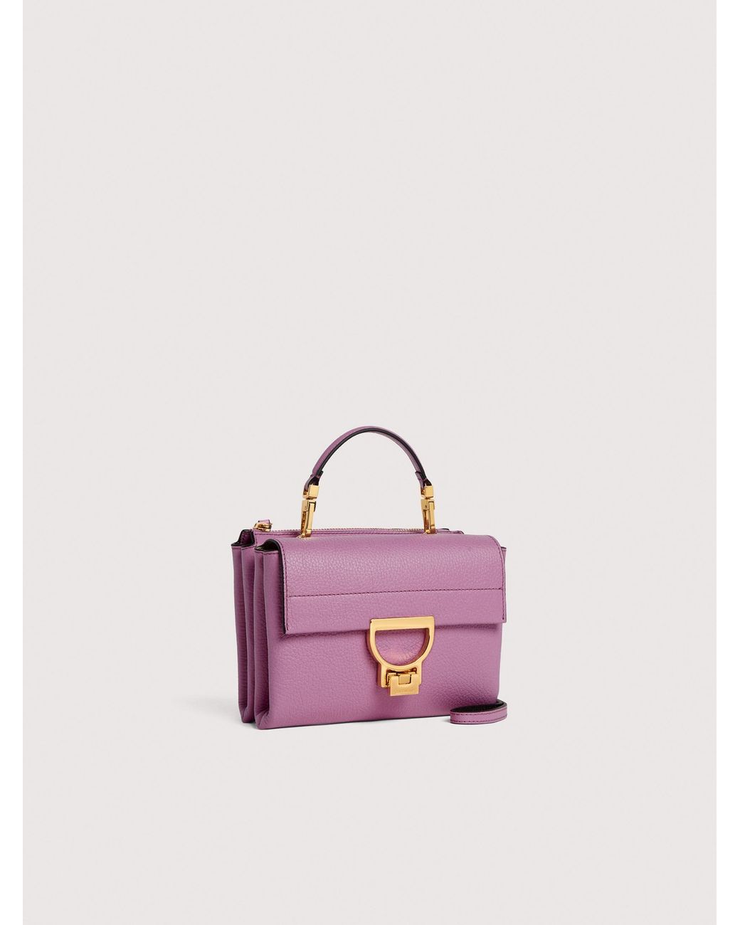 Coccinelle Pink Grained Leather Handbag Arlettis Small