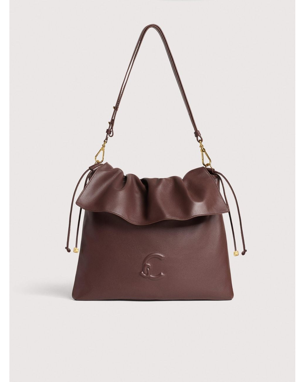 Coccinelle Brown Smooth Leather Shoulder Bag Lidia Medium