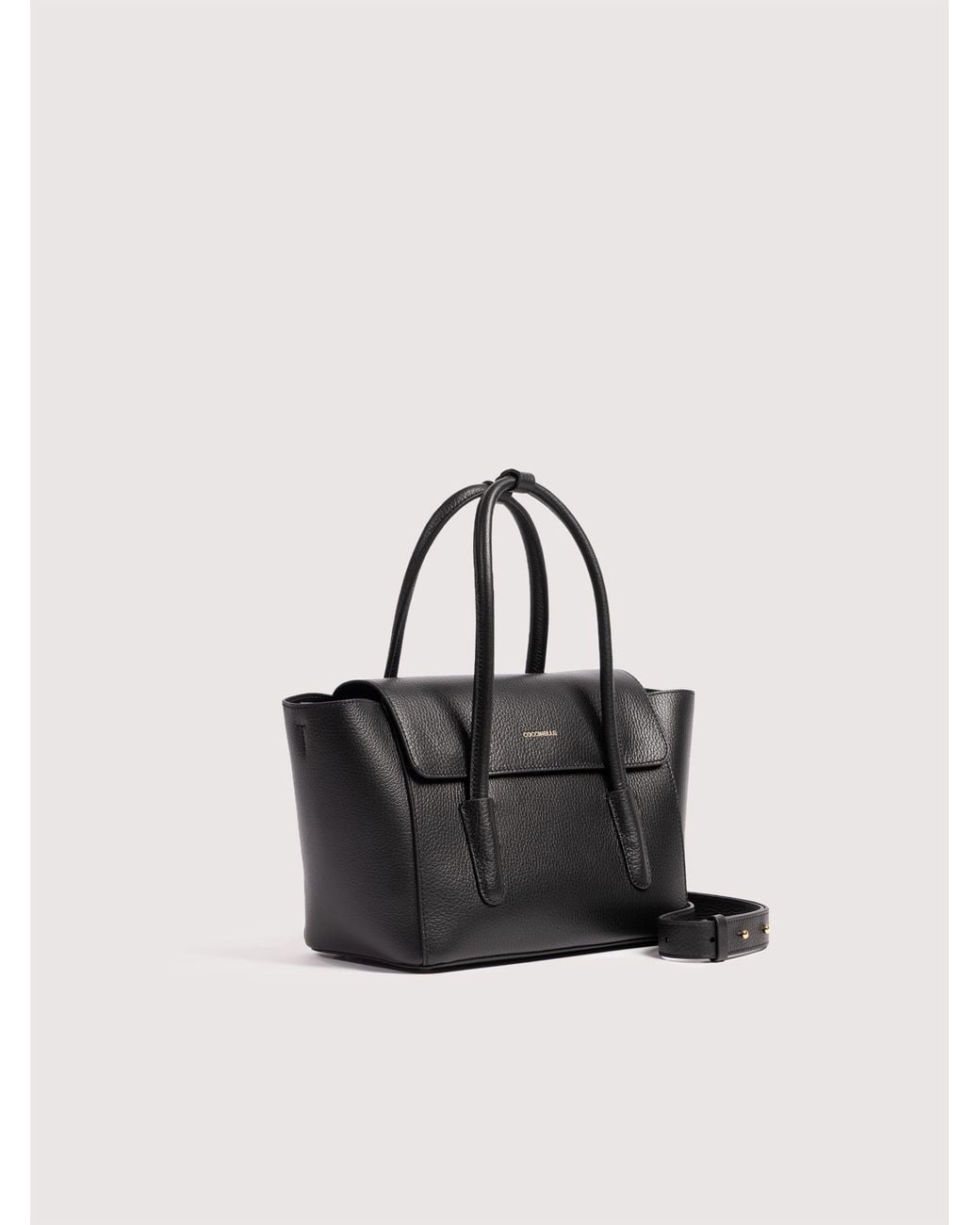 Coccinelle Pink Grained Leather Handbag Double Beat Medium