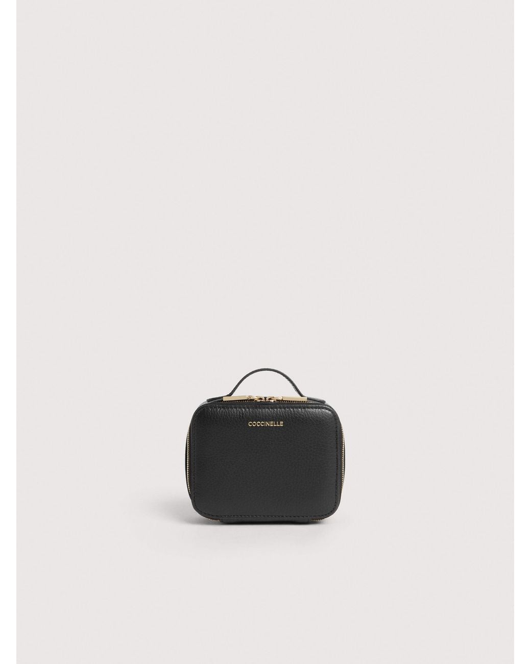Coccinelle Black Grained Leather Jewellery Case Jewelry Medium