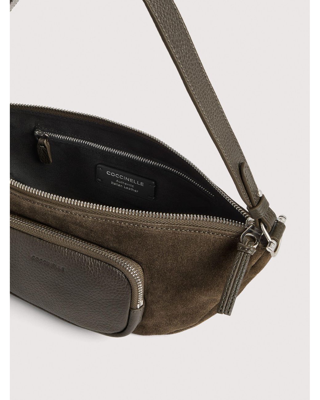 Coccinelle Natural Suede Crossbody Bag Smart To Go Baki Small