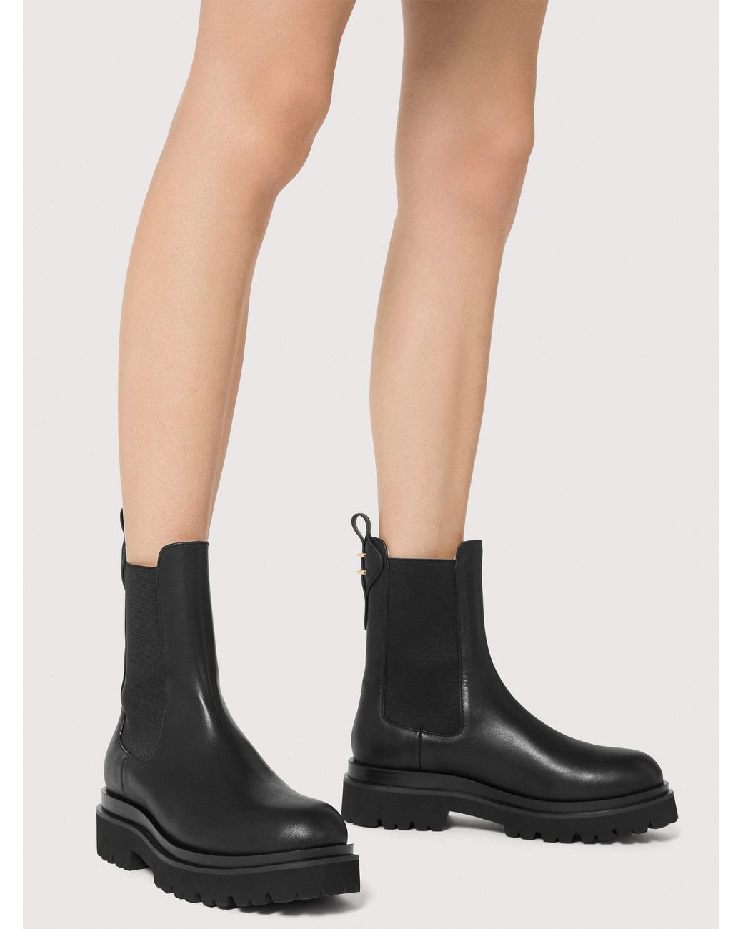 Coccinelle Black Cowhide-Effect Smooth Leather Ankle Boots Mavery