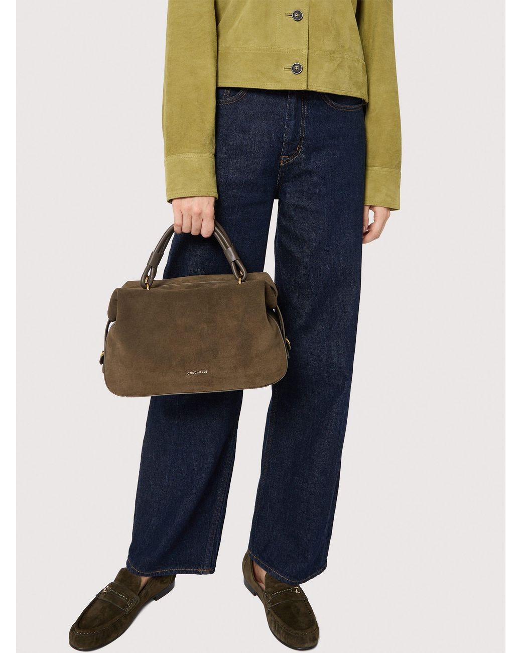 Coccinelle Natural Suede Handbag Lizzie Small