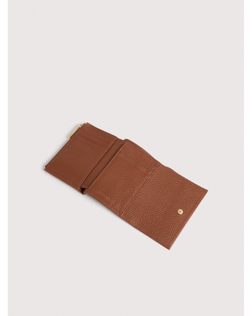Coccinelle White Small Grained Leather Wallet Metallic Small