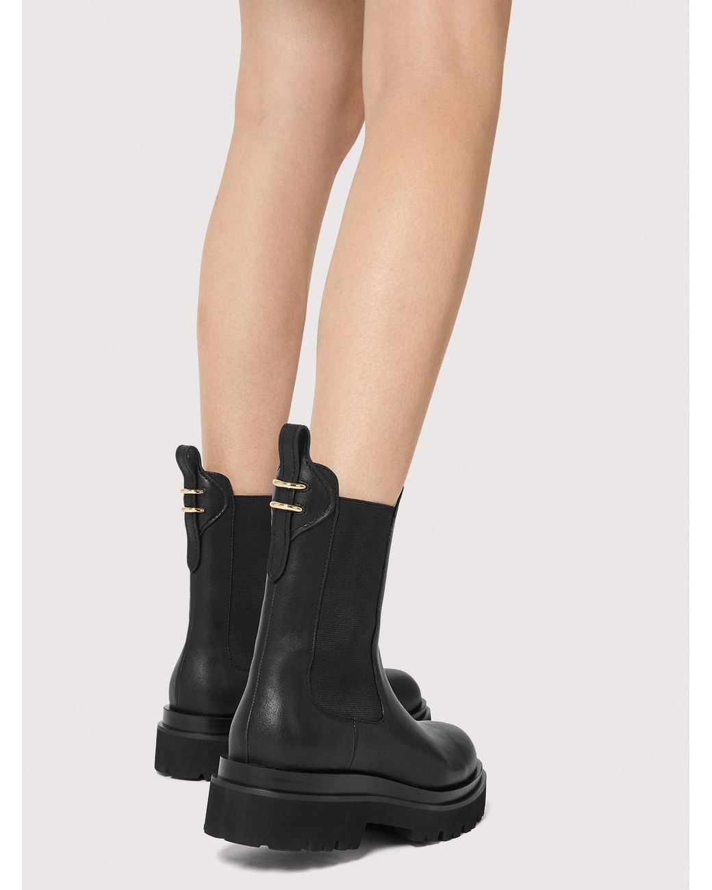 Coccinelle Black Cowhide-Effect Smooth Leather Ankle Boots Mavery