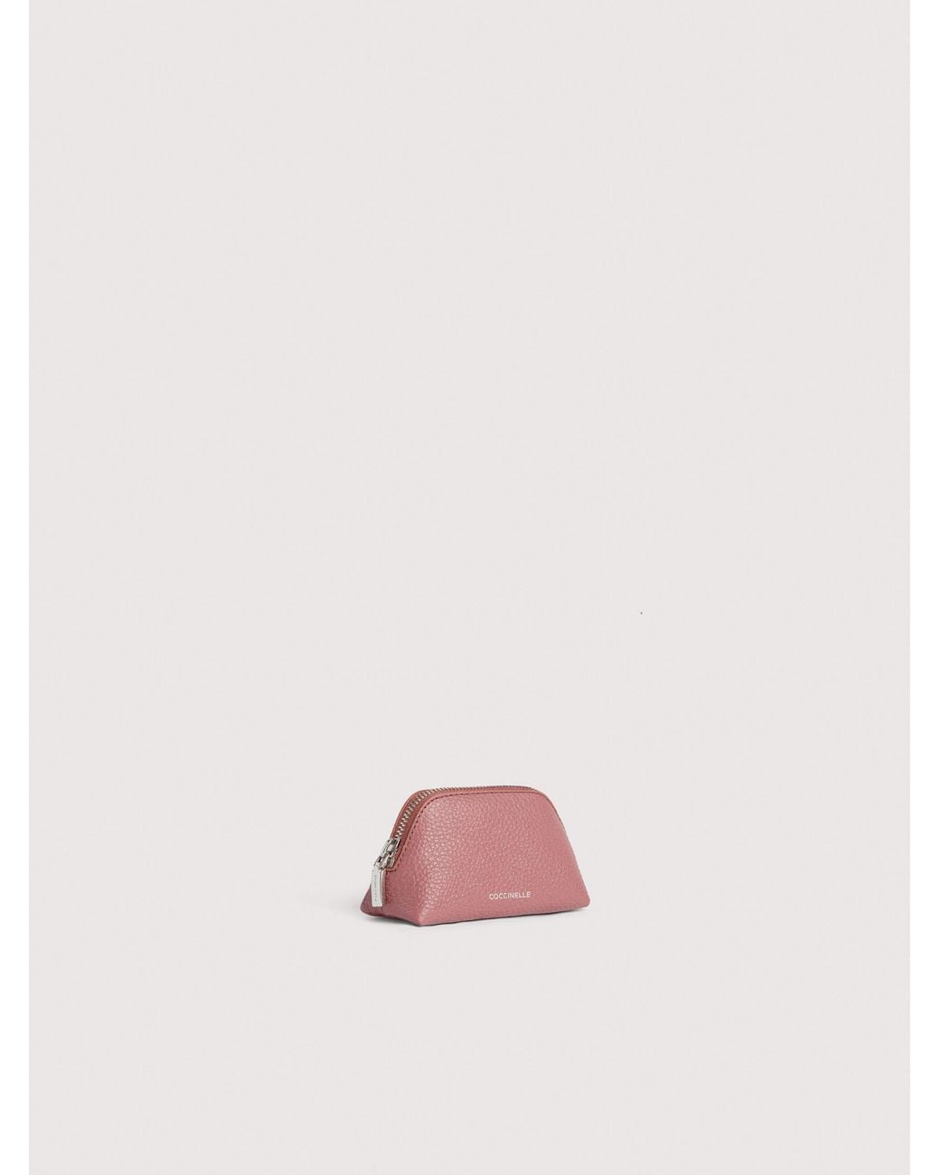 Coccinelle Pink Grained Leather Make-Up Bag Helga Mini