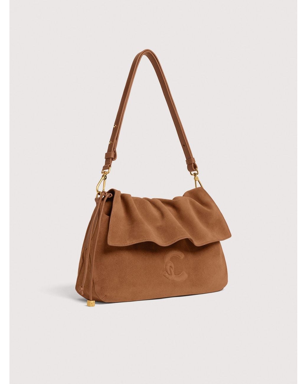 Coccinelle Brown Suede Shoulder Bag Lidia Small