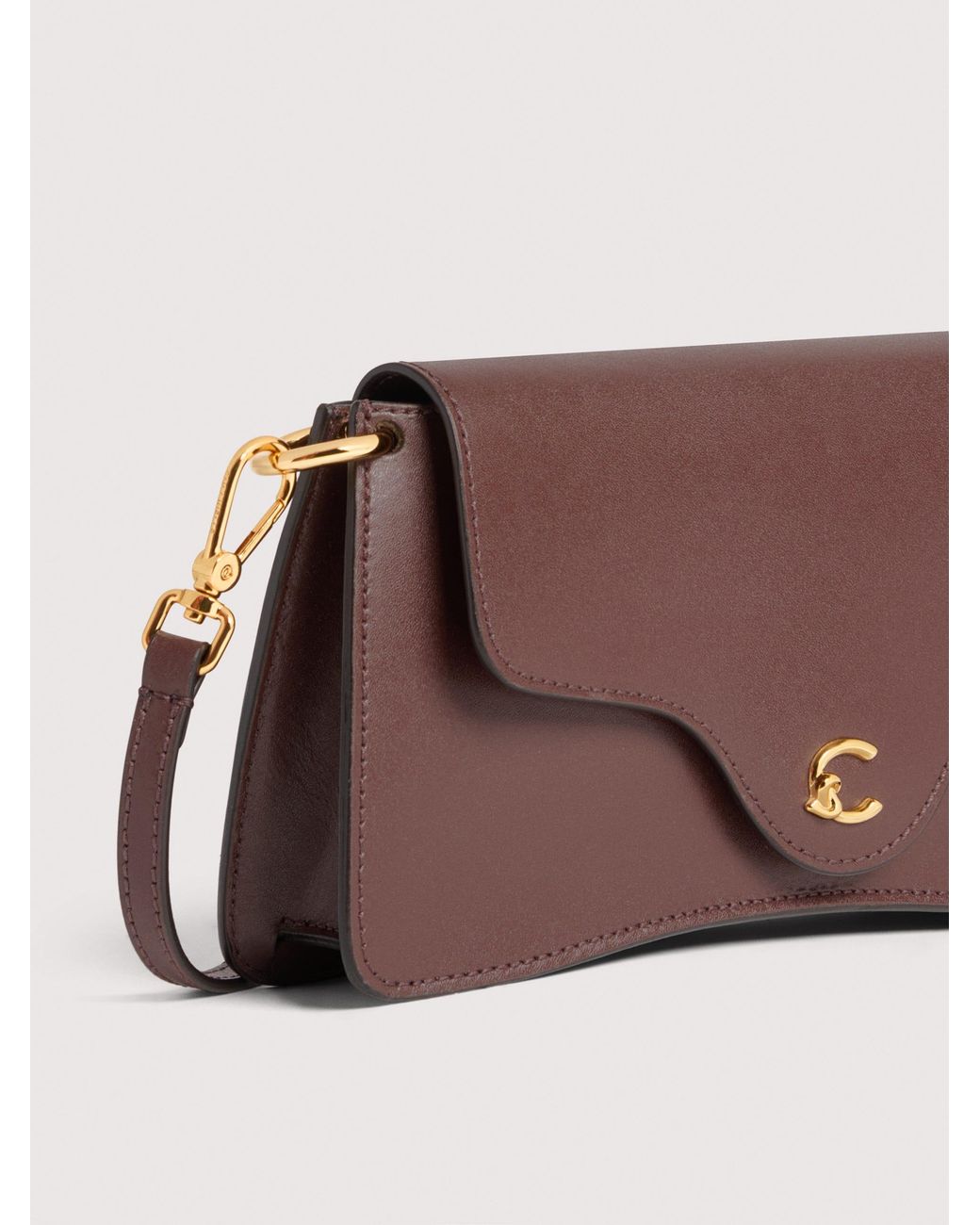 Coccinelle Brown Smooth Calf Leather Minibag C-Me Mini