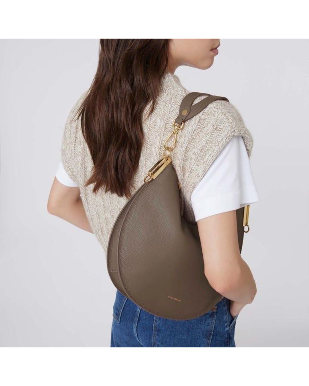 Coccinelle Grained Leather Shoulder Bag Sunup Medium in Brown Lyst UK