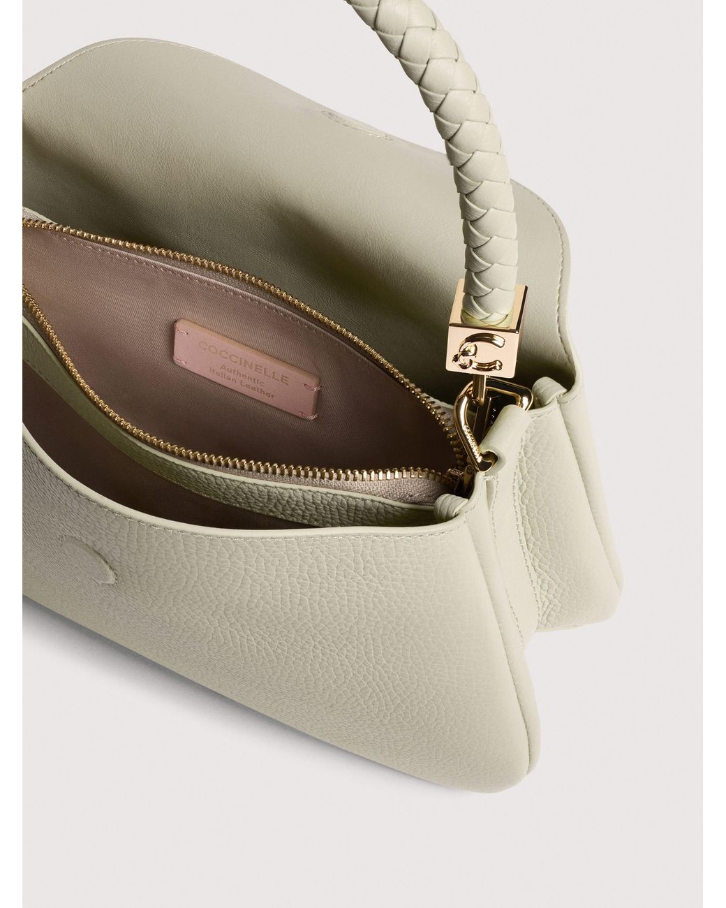 Coccinelle Natural Grained Leather Handbag Tiggy Small