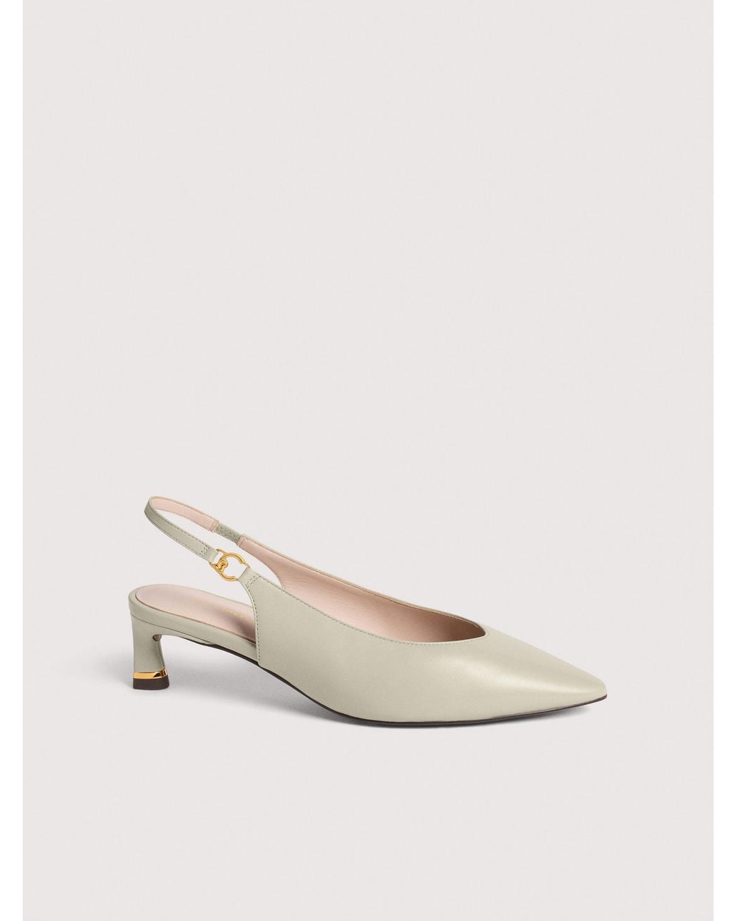Coccinelle Natural Smooth Leather Slingbacks C-Look