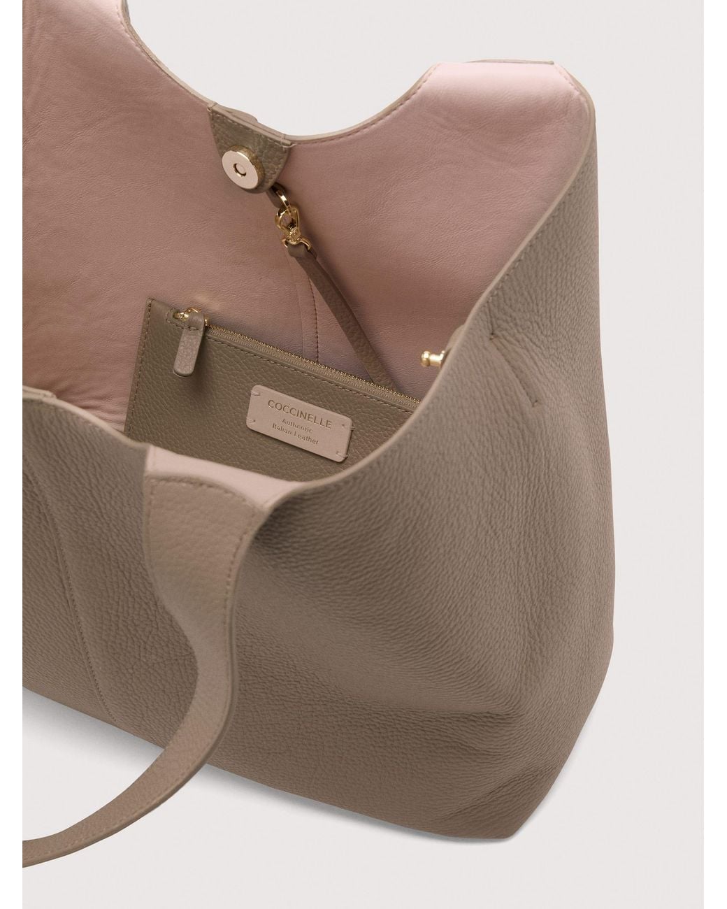 Coccinelle Natural Grained Leather Tote Bag C-Easy Large