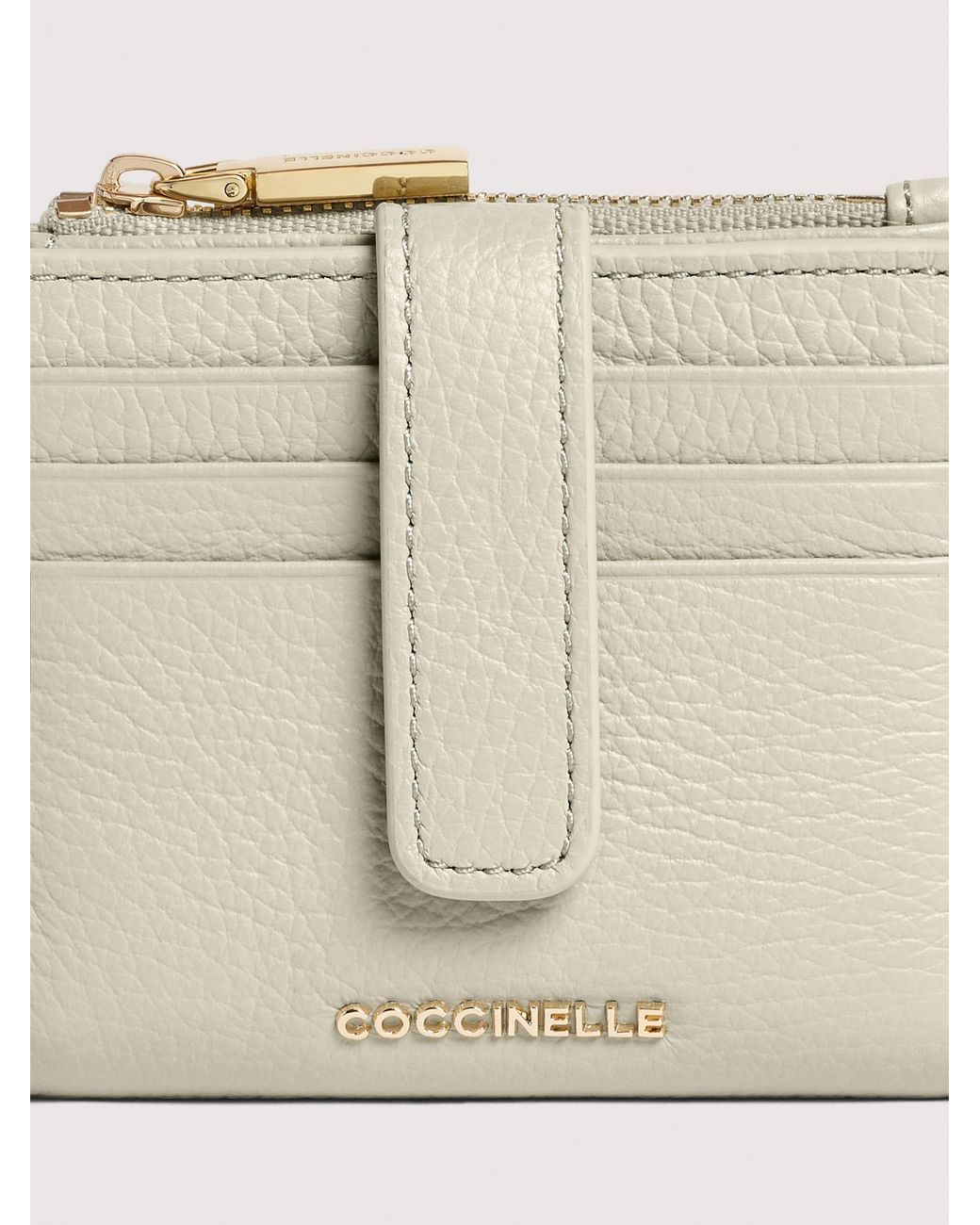 Coccinelle Natural Small Grained Leather Wallet Metallic Medium