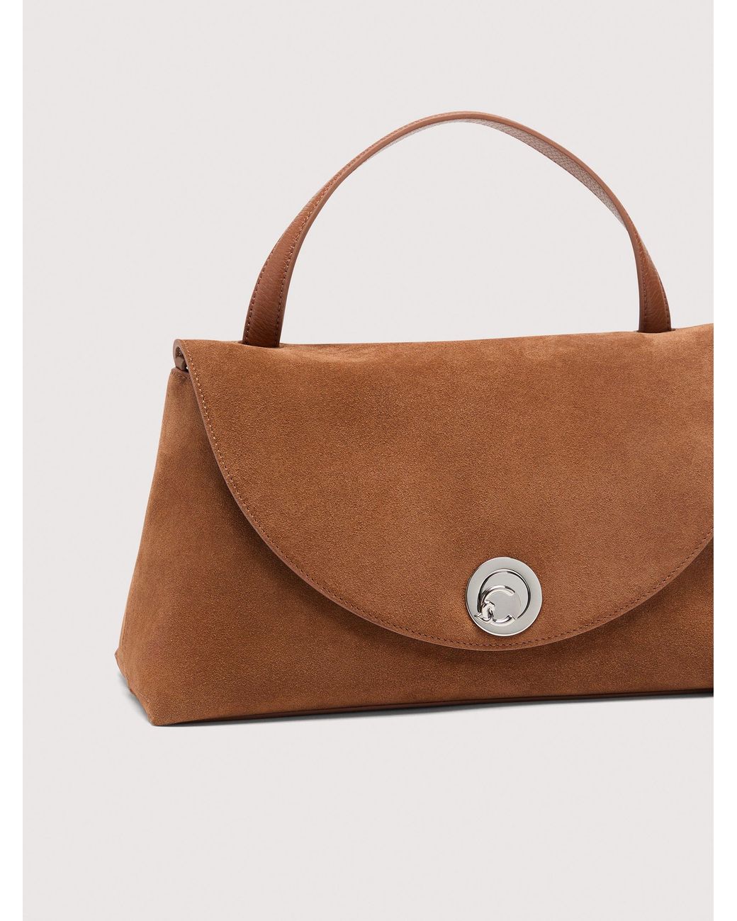 Coccinelle Brown Suede Handbag Nikla Medium