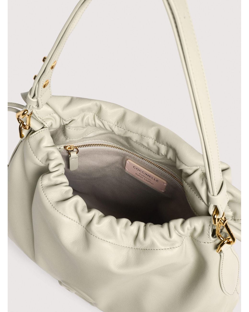 Coccinelle Natural Smooth Leather Shoulder Bag Lidia Small