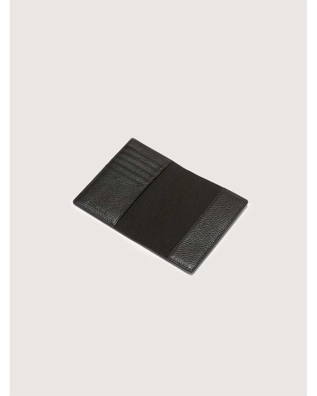 Coccinelle Black Grained Leather Passport Holder Metallic Medium