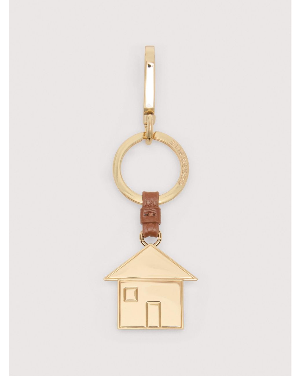 Coccinelle Natural Leather And Metal Key Ring Basic Metal