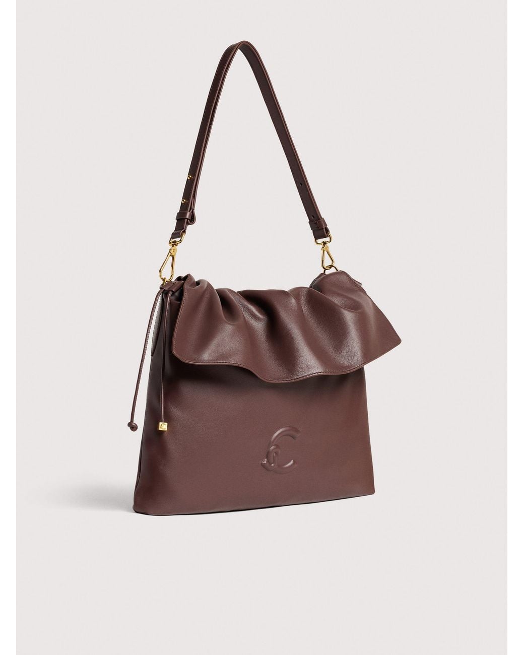 Coccinelle Brown Smooth Leather Shoulder Bag Lidia Medium