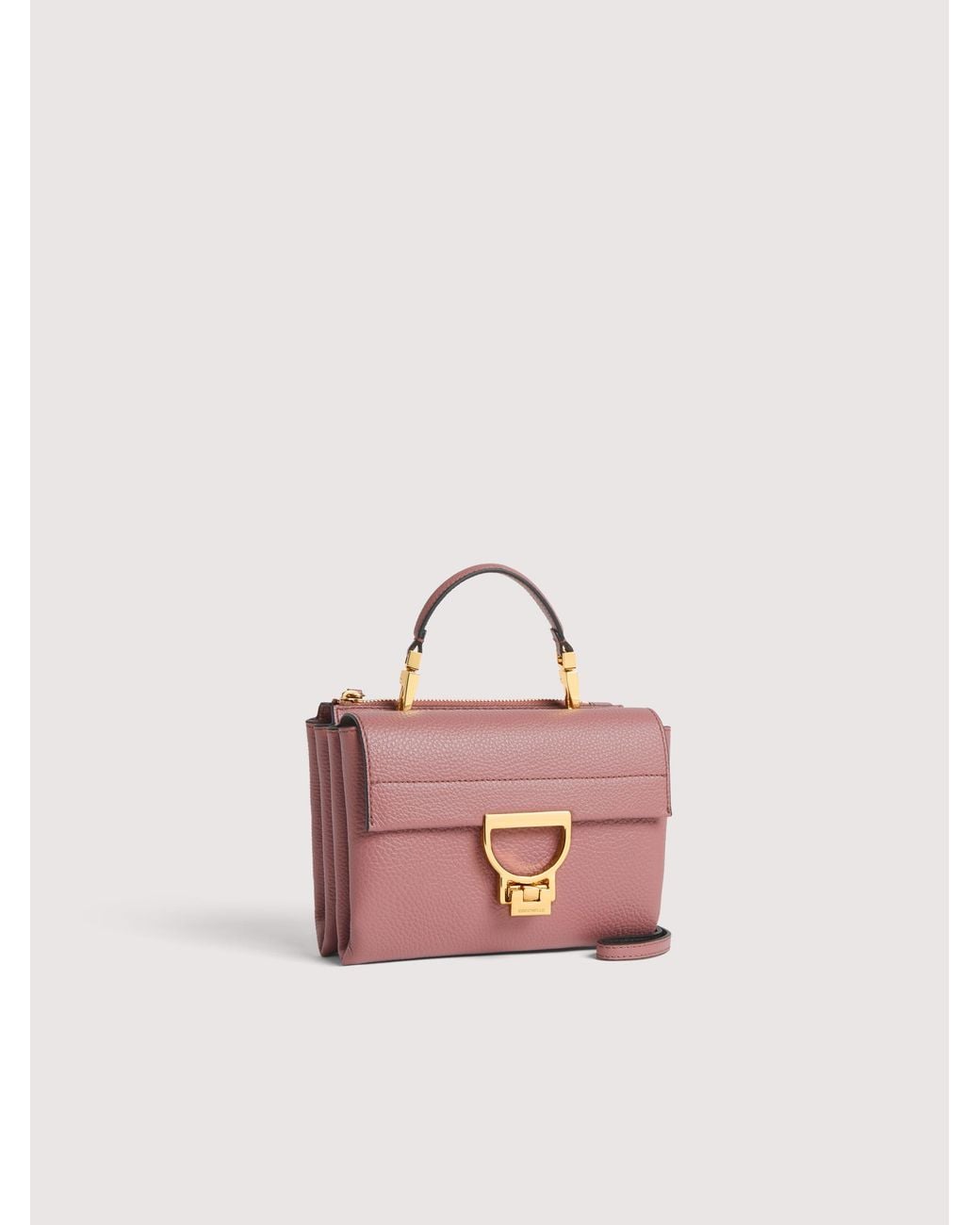 Coccinelle Pink Grained Leather Handbag Arlettis Small